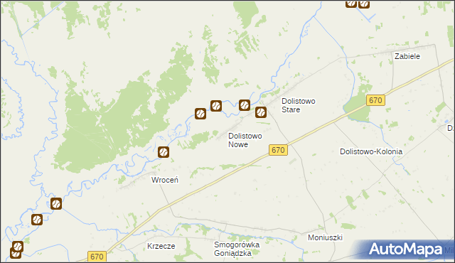 mapa Dolistowo Nowe, Dolistowo Nowe na mapie Targeo