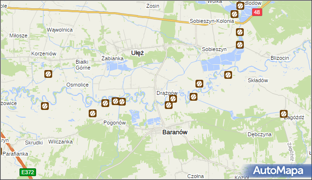 mapa Drążgów, Drążgów na mapie Targeo