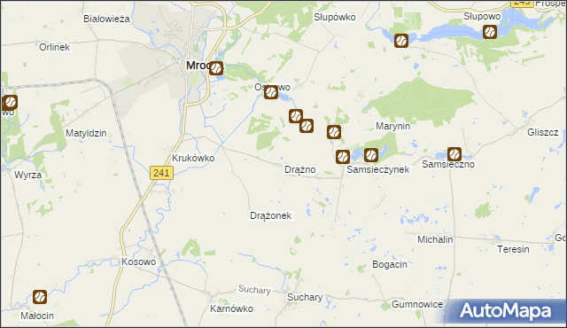 mapa Drążno gmina Mrocza, Drążno gmina Mrocza na mapie Targeo