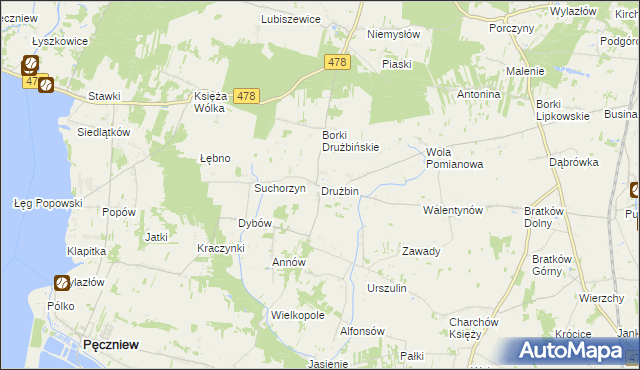 mapa Drużbin, Drużbin na mapie Targeo