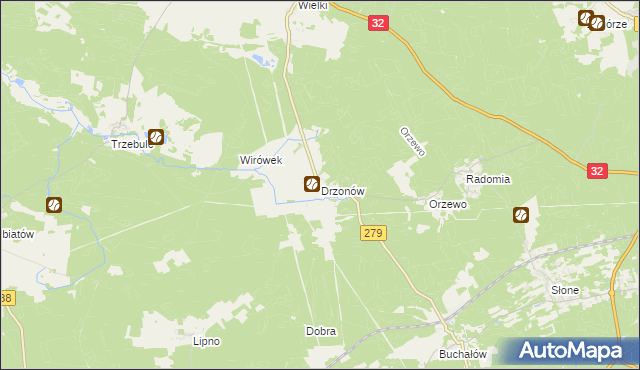 mapa Drzonów, Drzonów na mapie Targeo