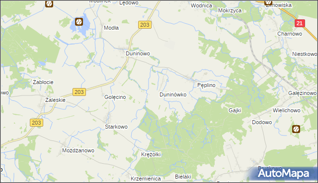 mapa Duninówko, Duninówko na mapie Targeo