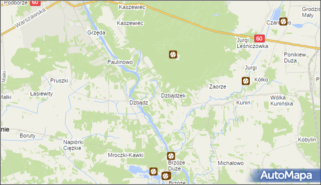 mapa Dzbądzek, Dzbądzek na mapie Targeo