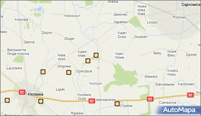 mapa Dzierzbice Osada, Dzierzbice Osada na mapie Targeo