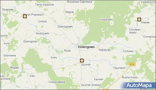 mapa Dzierzgowo, Dzierzgowo na mapie Targeo