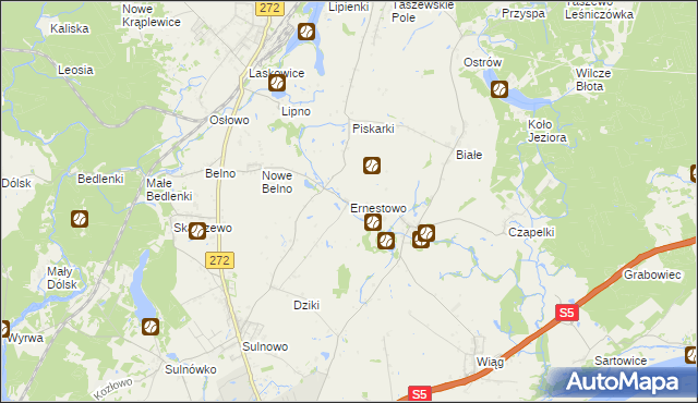 mapa Ernestowo, Ernestowo na mapie Targeo