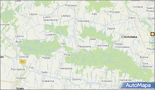 mapa Faliszówka, Faliszówka na mapie Targeo