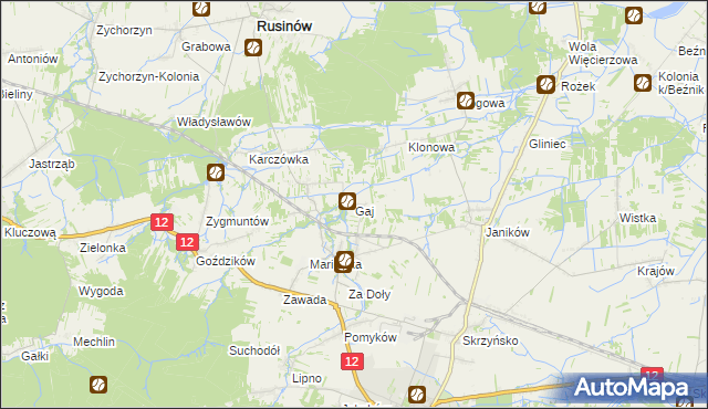 mapa Gaj gmina Przysucha, Gaj gmina Przysucha na mapie Targeo