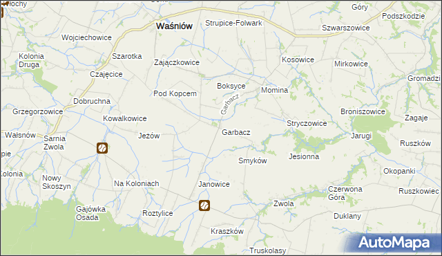 mapa Garbacz, Garbacz na mapie Targeo