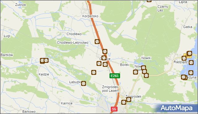 mapa Garbce, Garbce na mapie Targeo