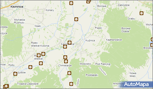 mapa Garnek gmina Kłomnice, Garnek gmina Kłomnice na mapie Targeo