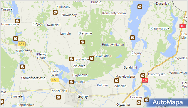 mapa Gawiniańce, Gawiniańce na mapie Targeo