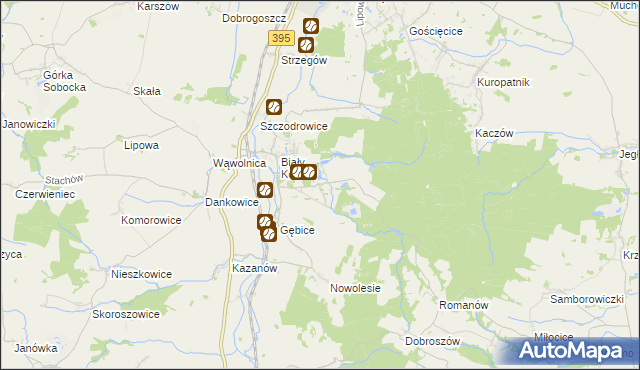 mapa Gębczyce, Gębczyce na mapie Targeo