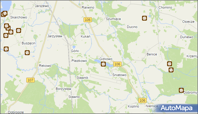 mapa Giżkowo, Giżkowo na mapie Targeo