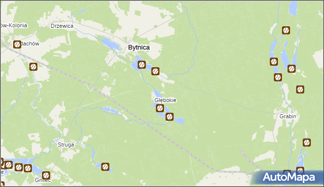 mapa Głęboczek gmina Bytnica, Głęboczek gmina Bytnica na mapie Targeo