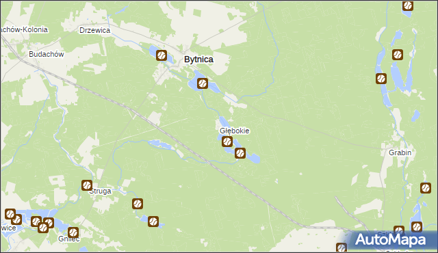 mapa Głębokie gmina Bytnica, Głębokie gmina Bytnica na mapie Targeo