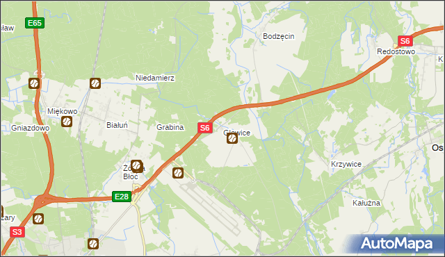 mapa Glewice, Glewice na mapie Targeo