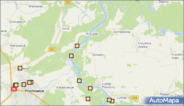 mapa Gliniany gmina Wołów, Gliniany gmina Wołów na mapie Targeo