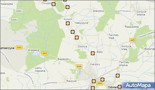 mapa Gliśnica gmina Odolanów, Gliśnica gmina Odolanów na mapie Targeo