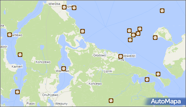 mapa Głodowo gmina Ruciane-Nida, Głodowo gmina Ruciane-Nida na mapie Targeo