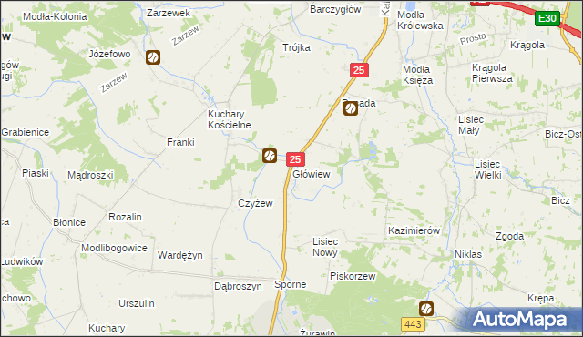 mapa Główiew, Główiew na mapie Targeo