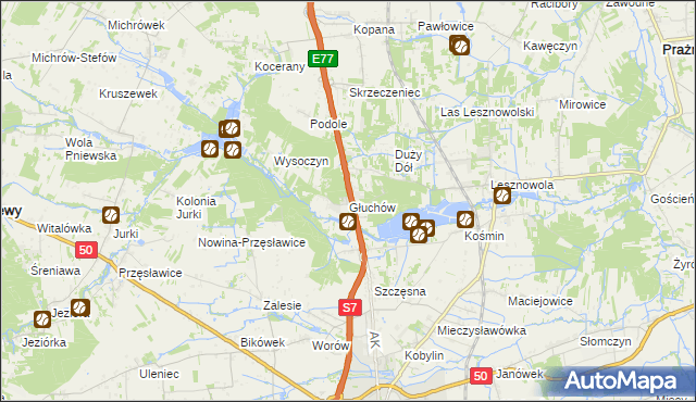 mapa Głuchów gmina Grójec, Głuchów gmina Grójec na mapie Targeo