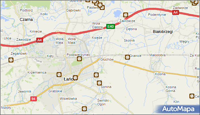 mapa Głuchów gmina Łańcut, Głuchów gmina Łańcut na mapie Targeo