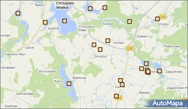 mapa Gnuszyn, Gnuszyn na mapie Targeo