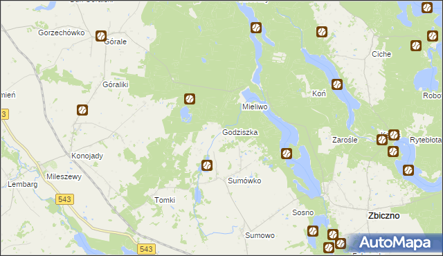 mapa Godziszka gmina Zbiczno, Godziszka gmina Zbiczno na mapie Targeo