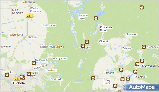 mapa Gołąbek gmina Cekcyn, Gołąbek gmina Cekcyn na mapie Targeo