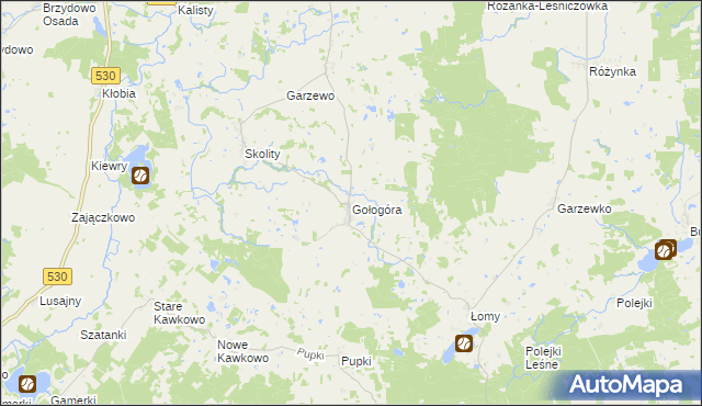 mapa Gołogóra gmina Świątki, Gołogóra gmina Świątki na mapie Targeo