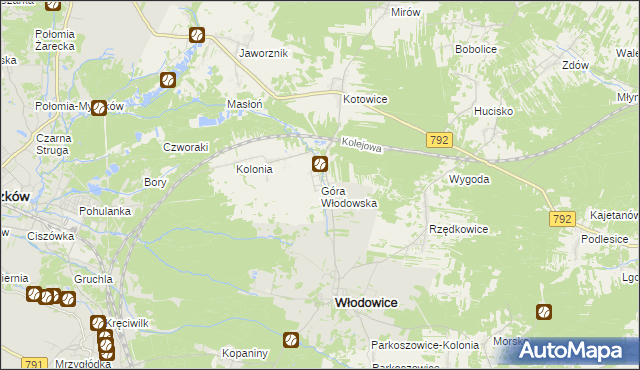 mapa Góra Włodowska, Góra Włodowska na mapie Targeo