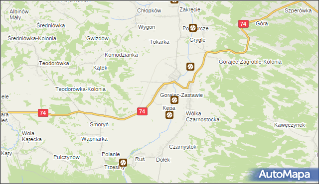 mapa Gorajec-Zastawie, Gorajec-Zastawie na mapie Targeo