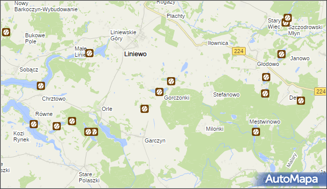 mapa Gorczonki, Gorczonki na mapie Targeo