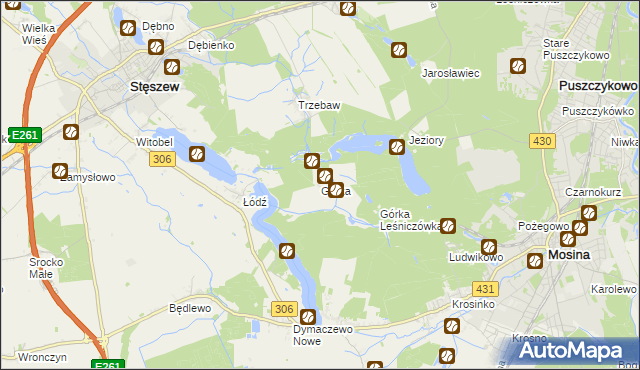 mapa Górka gmina Stęszew, Górka gmina Stęszew na mapie Targeo