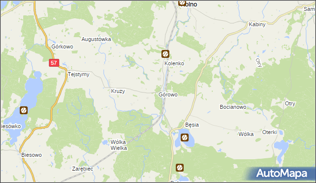 mapa Górowo gmina Kolno, Górowo gmina Kolno na mapie Targeo