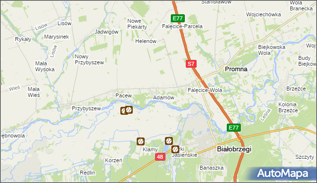 mapa Góry gmina Promna, Góry gmina Promna na mapie Targeo