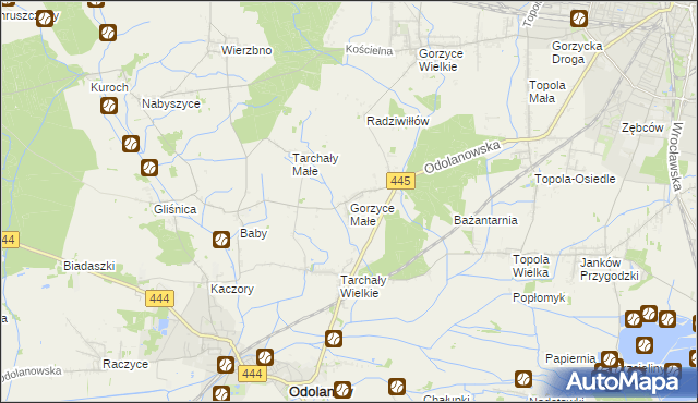 mapa Gorzyce Małe, Gorzyce Małe na mapie Targeo