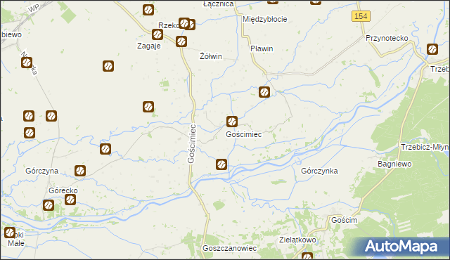 mapa Gościmiec, Gościmiec na mapie Targeo