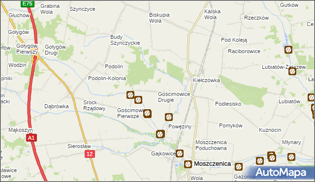 mapa Gościmowice Drugie, Gościmowice Drugie na mapie Targeo