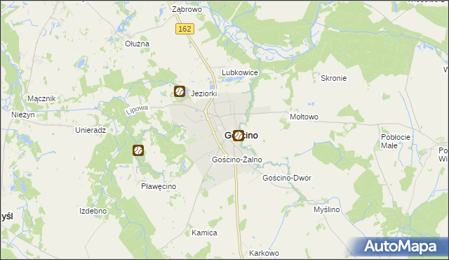 mapa Gościno, Gościno na mapie Targeo