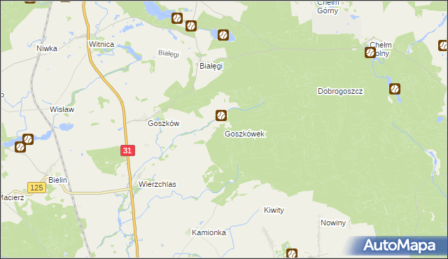 mapa Goszkówek, Goszkówek na mapie Targeo