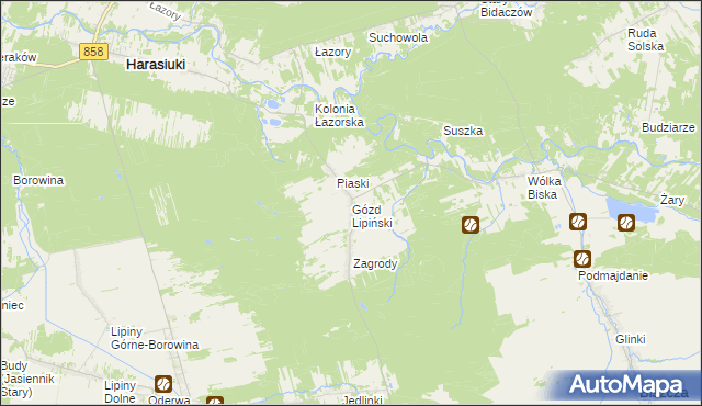 mapa Gózd Lipiński, Gózd Lipiński na mapie Targeo