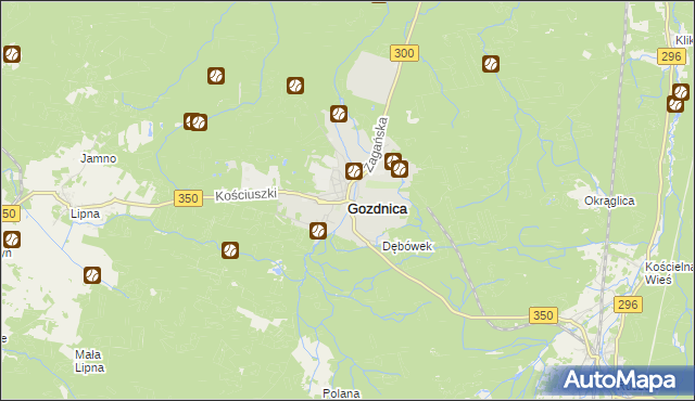 mapa Gozdnica powiat żagański, Gozdnica powiat żagański na mapie Targeo