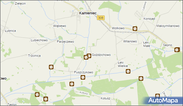 mapa Goździchowo, Goździchowo na mapie Targeo