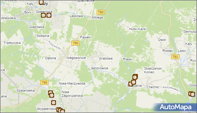 mapa Grabowa gmina Łazy, Grabowa gmina Łazy na mapie Targeo