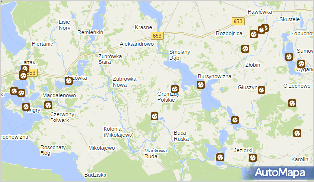 mapa Gremzdy Polskie, Gremzdy Polskie na mapie Targeo