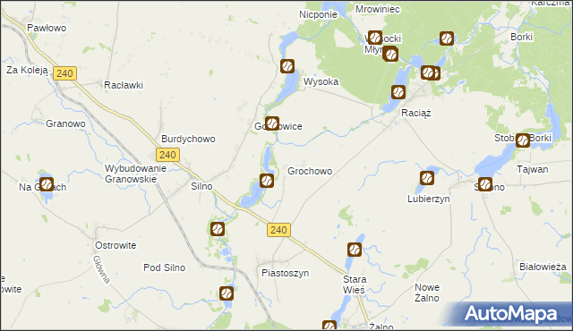 mapa Grochowo gmina Kęsowo, Grochowo gmina Kęsowo na mapie Targeo