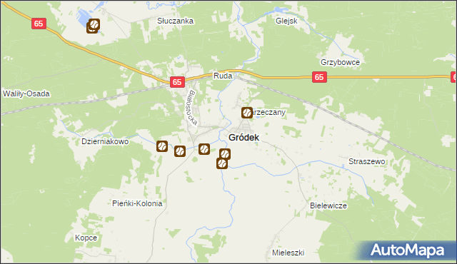 mapa Gródek powiat białostocki, Gródek powiat białostocki na mapie Targeo