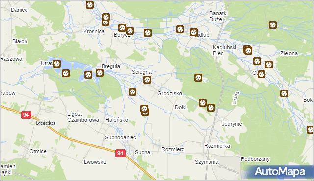 mapa Grodzisko gmina Strzelce Opolskie, Grodzisko gmina Strzelce Opolskie na mapie Targeo